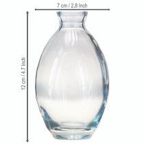 Artikel Minivaser, lökformade dekorativa vaser i glas, blåtonade, H12cm, 6 st