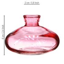 Artikel Minivaser i glas, platta, rosa, Ø9 cm, H6 cm, 6 st