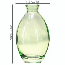 Artikel Minivaser i glas, lökformade glasvaser, gröntonade, H12cm, 6 st