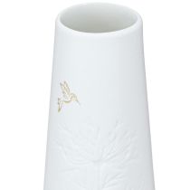 Artikel Porslinsvas vit med guldmotiv – Elegant blomstervas i set om 3 H12cm 3 st