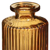Artikel Minivaser av orange glas med spårdekor H13cm 6 st