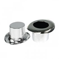 Minicylinder, spridd dekoration nyårsafton, bordsdekoration för nyår silver H2,5cm L5cm 9st