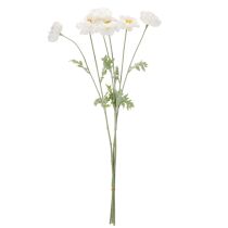Artikel Konstgjord vallmo, vit, lång stjälk, 78 cm, 3 stycken