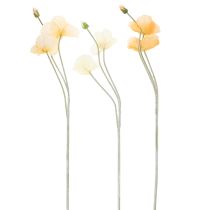 Artikel Konstgjord vallmoblomma för bröllopsdekoration och design, 95 cm, 3 stycken