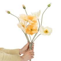 Artikel Konstgjord vallmoblomma för bröllopsdekoration och design, 95 cm, 3 stycken