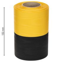Artikel Moiréband 150mm gulsvart - sorgband, skärp, dekoration, klubbband - 25m rulle
