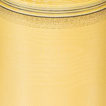 Artikel Moiré-kransband, gult med guldkant, dekorativt blommigt band, acetat/polyester, 150 mm x 25 m