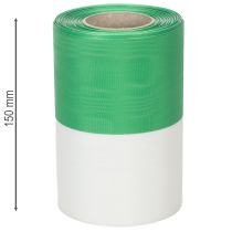 Artikel Moiré kransband grönvitt 150mm, dekorband, rosettband, taftkvalitet 25m