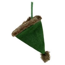 Artikel Hatt med pälskant för att hänga 28 cm grönt
