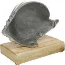 Artikel Skal av metall, maritim dekoration för att placera silver, naturliga färger H15cm B18,5cm