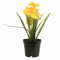 Påsklilja i kruka påsklilja gul konstgjord blomma H21cm