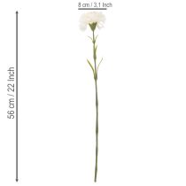 Artikel Konstgjord nejlikblomma med stjälk för buketter och kransar, 56 cm, 8 stycken