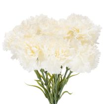 Artikel Konstgjord nejlikblomma med stjälk för buketter och kransar, 56 cm, 8 stycken