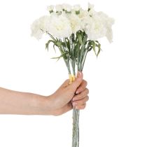 Artikel Konstgjord nejlikbukett, vita konstgjorda blommor, dekoration, 4 knippen