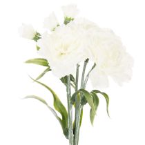 Artikel Konstgjord nejlikbukett, vita konstgjorda blommor, dekoration, 4 knippen