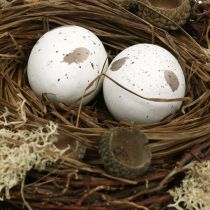 Påskbo med ägg konstgjord natur, vit påskbordsdekoration Ø19cm