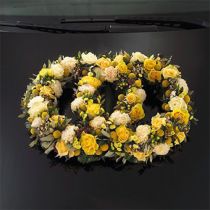 Artikel Blommigt skum bilarrangemang dubbelring 55×39cm H6cm 1 st