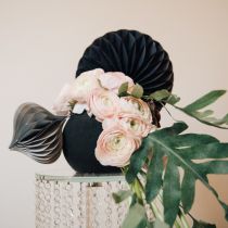 Artikel Blommigt skumkula plug-in material svart Ø20cm