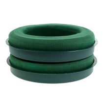 Artikel Blommig skumring med skål grön Ø30cm H4,5cm 2 st