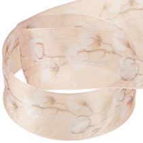 Artikel Organzaband bomullsblommor dekorativt band rosa 40mm 15m