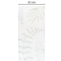 Artikel Organzaband, chiffongband, lövrika grenar, grönt, 40 mm, 15 m