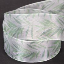 Artikel Organzaband, chiffongband, grönt växtband, 40 mm x 15 m