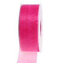 Artikel Organzaband presentband rosa band kantkant 40mm 50m