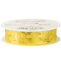 Artikel Organzaband med kycklingpresentband gult 25mm 20m