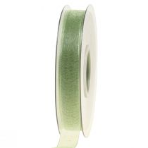 Organzaband grönt presentband kantband limegrönt 15mm 50m