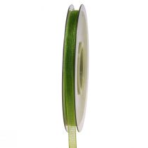 Artikel Organzaband grönt presentband vävd kant olivgrön 6mm 50m