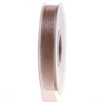 Artikel Organza band presentband beige band självkant taupe 15mm 50m