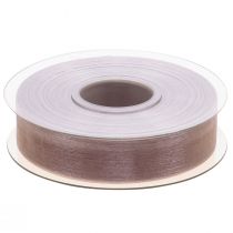 Artikel Organza band presentband beige band självkant taupe 25mm 50m