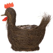 Artikel Påskdekoration planteringskorg med vinrankor och kycklingdekoration, 36 cm