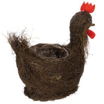 Artikel Påskdekoration planteringskorg med vinrankor och kycklingdekoration, 36 cm