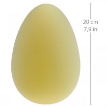 Påskägg dekoration ägg ljusgul plast flockade 20cm