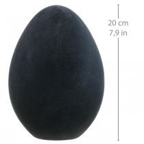 Påskägg dekoration ägg svart plast flockade 20cm
