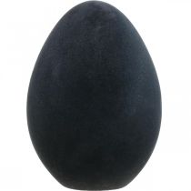 Påskägg plast svart ägg Påskdekoration flockade 40cm