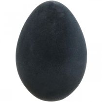 Påskägg plast svart ägg Påskdekoration flockade 40cm