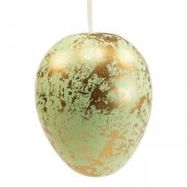 Påskägg att hänga upp dekorationsägg rosa, grönt, guld 12cm 4st
