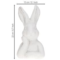 Artikel Påskhare Figurine Shabby Chic Kanin Tänkande Vit 11×9×20,5cm