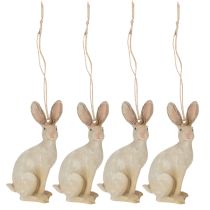 Artikel Påskhare figur för att hänga påskdekoration polyresin H9,5cm 4st