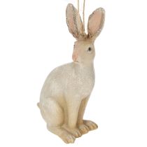 Artikel Påskhare figur för att hänga påskdekoration polyresin H9,5cm 4st