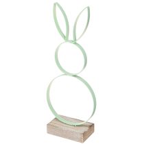 Artikel Påskhare Dekoration Metall Trä Gul Mint Rosa H21cm 3 St