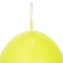 Artikel Påskljus, äggformade, äggformade påskljus, limegröna, 9 cm, 20 timmar, 6 stycken