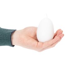 Artikel Påskljus, äggformade, specialljus för påsk, vita, 9 cm, 6 stycken