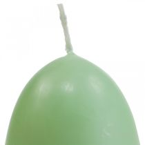 Artikel Påskljus äggform, äggljus påskgrönt Ø4,5cm H6cm 6st