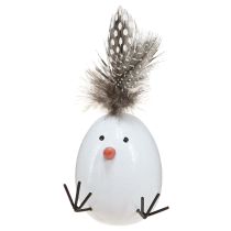 Artikel Påsk Chick Chick Påskägg Fjädrar Vit Natur H9cm 4 st