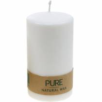 PURE pelarljus 130/70 naturligt vaxljus med rapsvaxljusdekoration