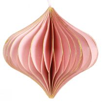 Artikel Pappersjulpynt lök rosa aprikos Ø8cm 4 st