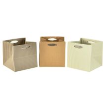Artikel Papperspåse 12 cm brun creme beige presentpåse 6 st